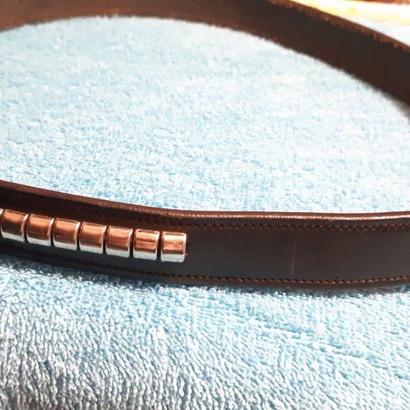 Classic silver clincher horse browband with black leather and matching belt - Picture 6 of 7